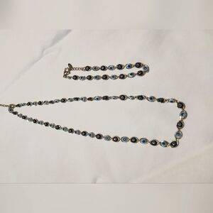 14k Gold platted  blue color necklace and bracelet.